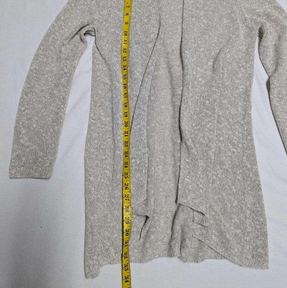 Eileen Fisher Linen Blend Loose Knit Open Cardigan Size M Heathered Beige - Picture 9 of 9